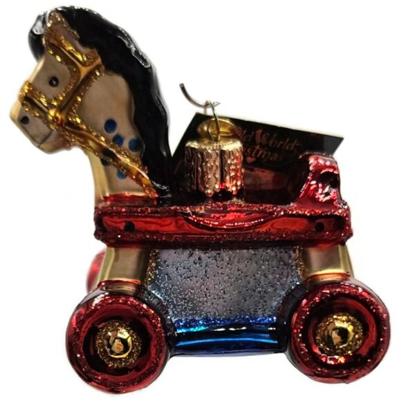 OWC Rocking Horse Toy Ornament Hanging Old World Christmas Holiday Tree Decor - Picture 1 of 9